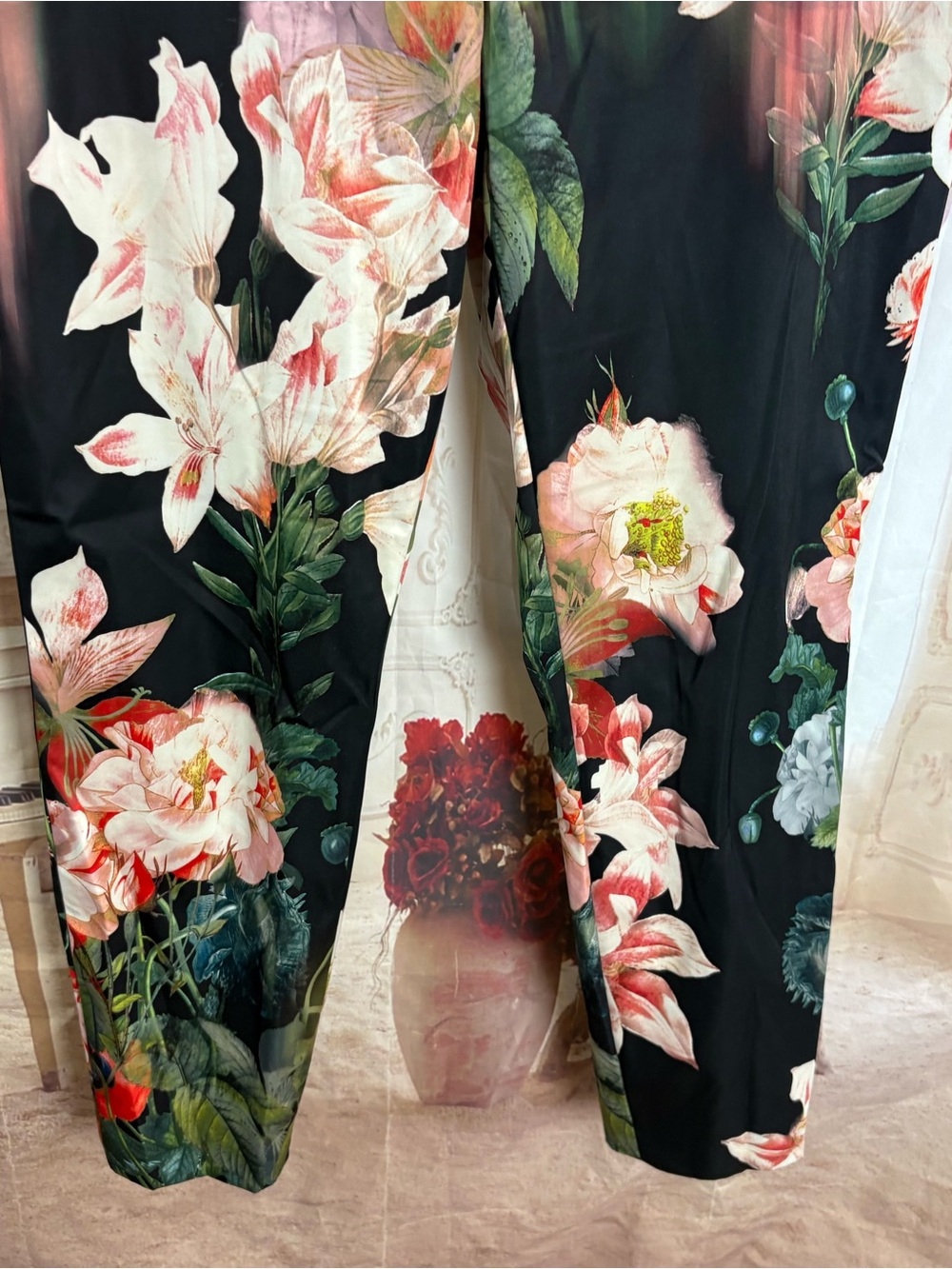 Ted Baker London Aasha Opulent Bloom floral satin trousers - Picture 4 of 9